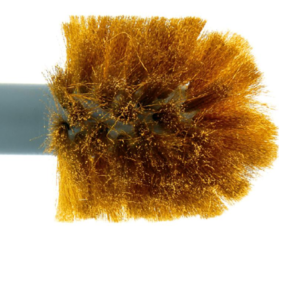 Art. 200060 Hodekratsebørste. Messing. Trådtykkelse 0,06 mm. Til innvendig kratsing av gjenstander. Monteres på spindel. Ø70 mm