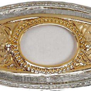 Art. 74-012 Beltespenne gull/sølvfarget. Fatning 30x40 mm. passer til 35mm bredt belte.