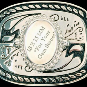 Art. 74-009 Beltespenne sort/sølvfarget Fatning 18x25 mm. Passer til 25mm bredt belte.