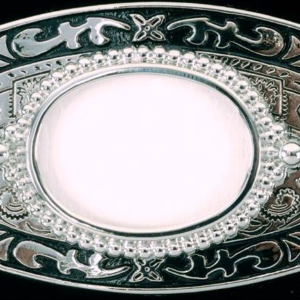 Art. 74-010 Beltespenne sort/sølvfarget Fatning 30x40 mm. Passer til 35mm bredt belte.