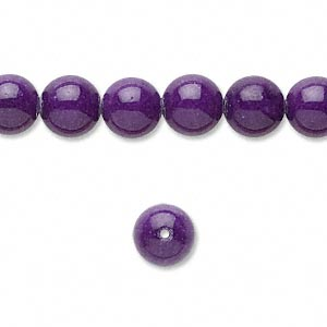 Mountain Jade perler, lilla 8 mm på 40 cm streng