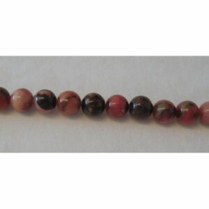 Rhodonitt perler på 40 cm streng