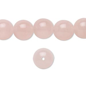 Rosenkvarts perler på 40 cm streng