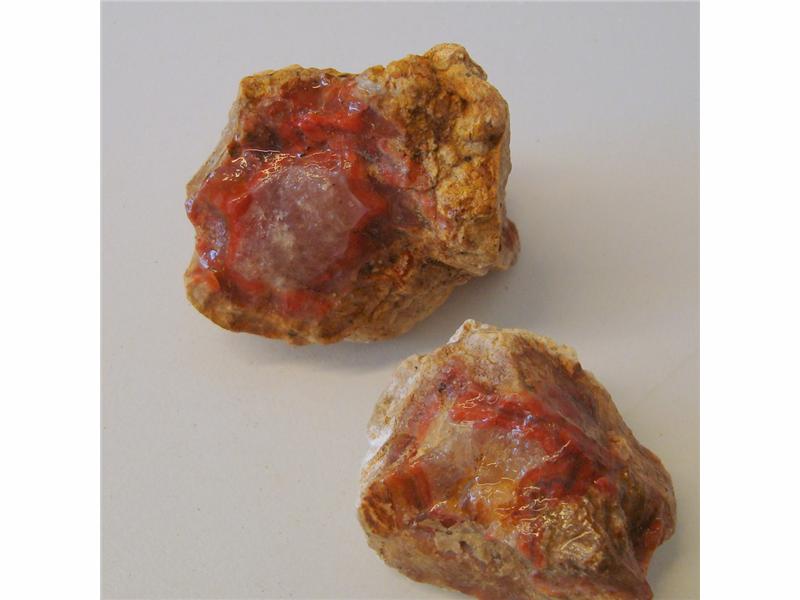 Sonora Nodules fra Mexico. Farge, Lys til rød agatknoll i lys kalk. Størrelse på bitene 40-260 gram. Pose med 500 gram. - Bilde 3