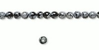 Obsidian Snowflake perler på 40 cm streng