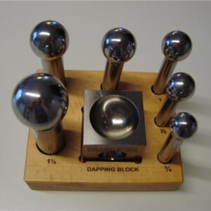 Art. 110587 Knopstempelsett med anke og 6 knopstempel , fra 19,0mm - 38,0 mmm