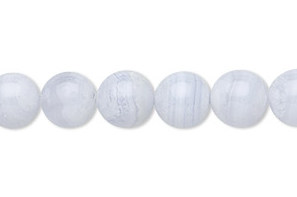 Art. 2321 Blue Lace agat 8mm kule 1/2 borret. Pris pr.stk.