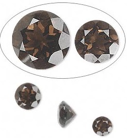 Art.2472 Røykkvarts fasettslipt. 4mm.