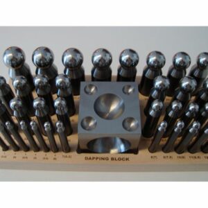 Art. 110588 Knopstempelsett med anke. 36 knopstempel fra 3,5mm - 36mm