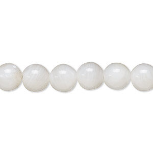 Perlemor perler på 40 cm streng