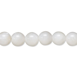 Perlemor perler på 40 cm streng